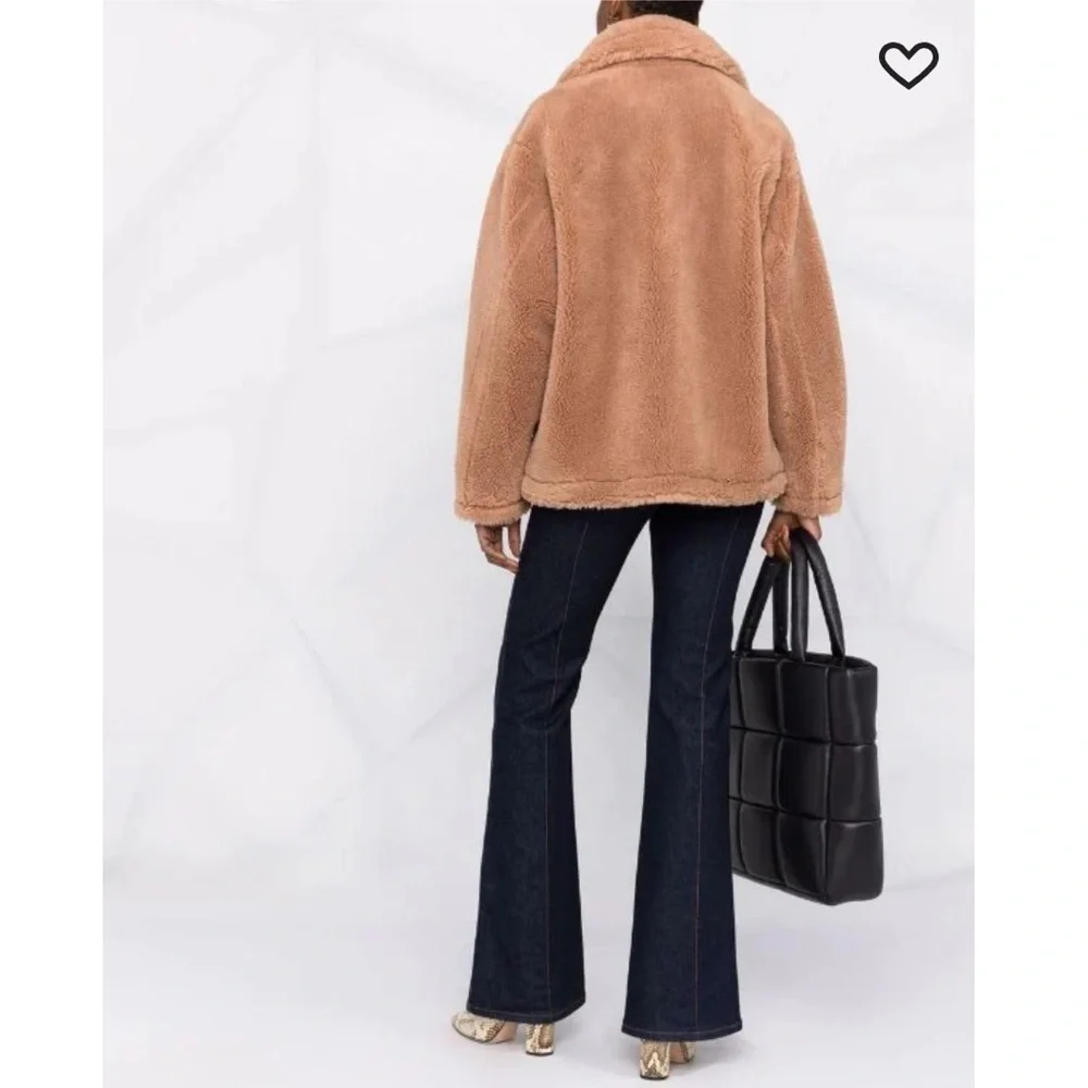 Stand Studio Tan Teddy Coat - The Marina Jacket In Sand - Picture 3 of 9